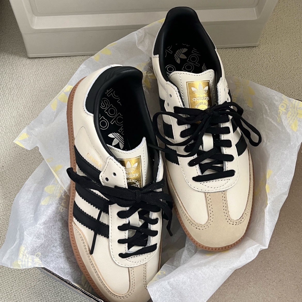 Adidas Originals Samba OG 焦糖奶茶 米色 黑金 焦糖底 德訓鞋