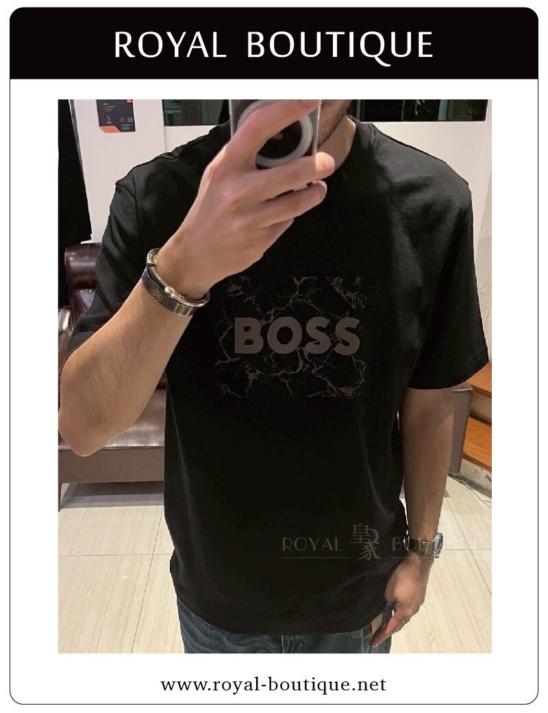 BOSS 胸前爆裂紋LOGO短T