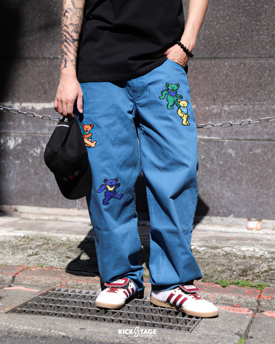[西門實體門市現貨] thisisneverthat GD Dancing Bears Work Pant 藍 感恩而死樂團 跳舞熊 Logo 長褲【GD251W01BL】