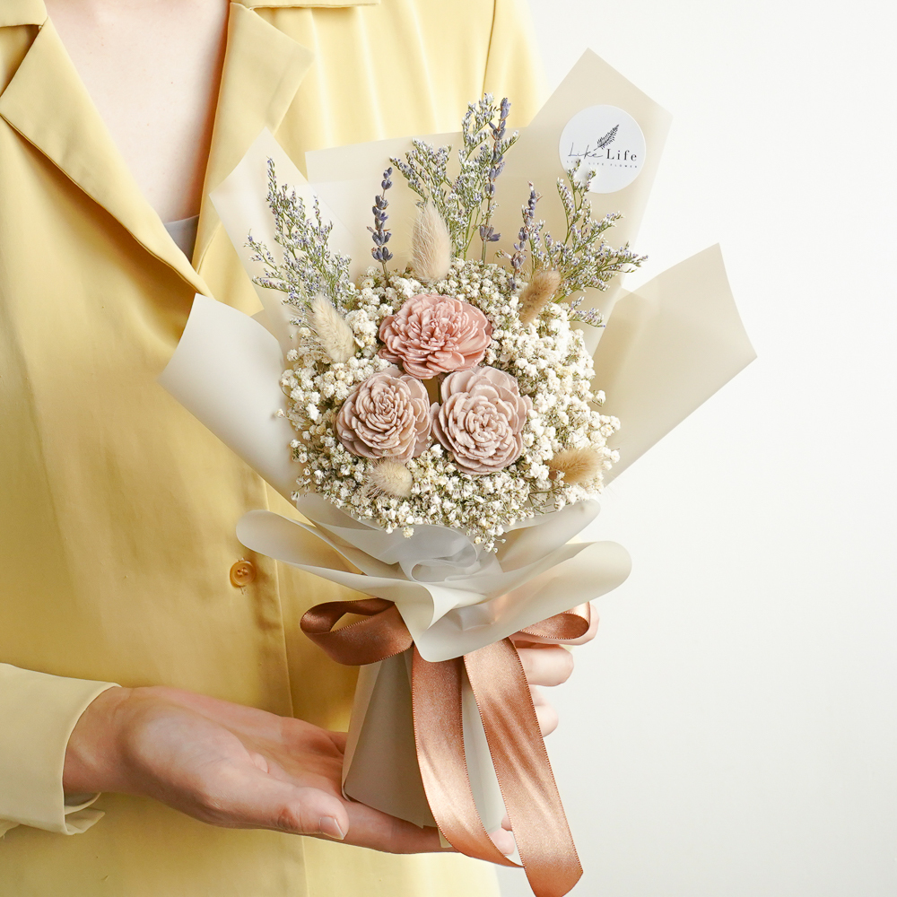 奶茶色乾燥花束,台北奶茶色花束推薦