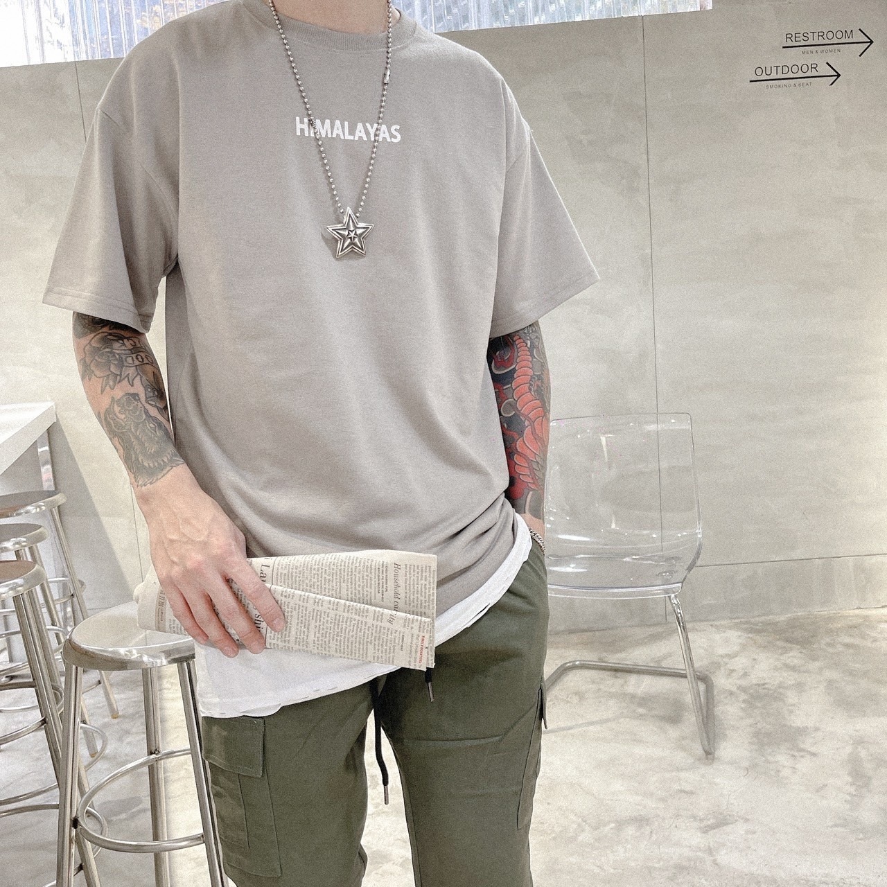 (GOAL) 韓版 純棉 HIMALAYAS 山脈 短TEE 80049