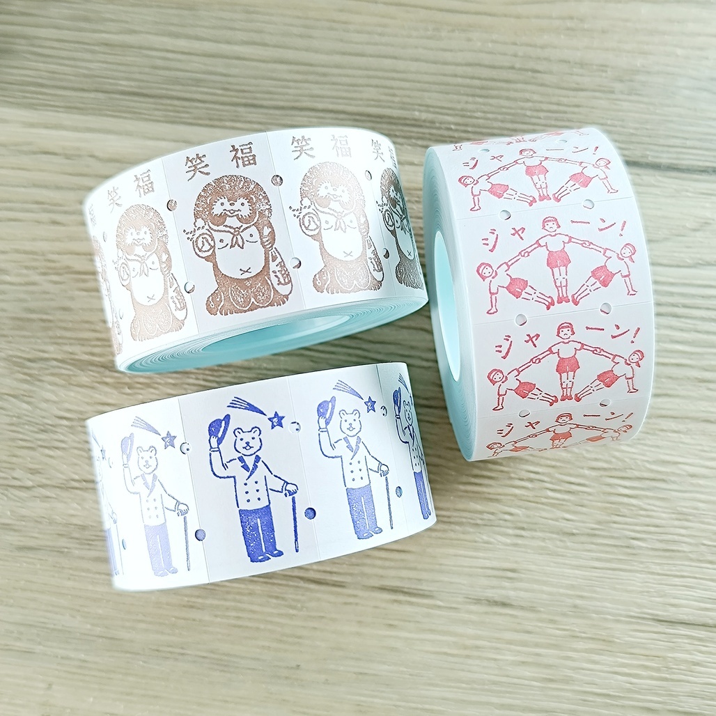 日本36Sublo x 羅久井 熊叔叔/笑福/體操 標籤機貼紙膠帶 <整捲/分裝>