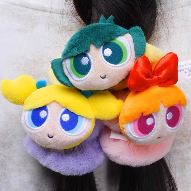 飛天小女警 大頭絨毛髮圈 卡通