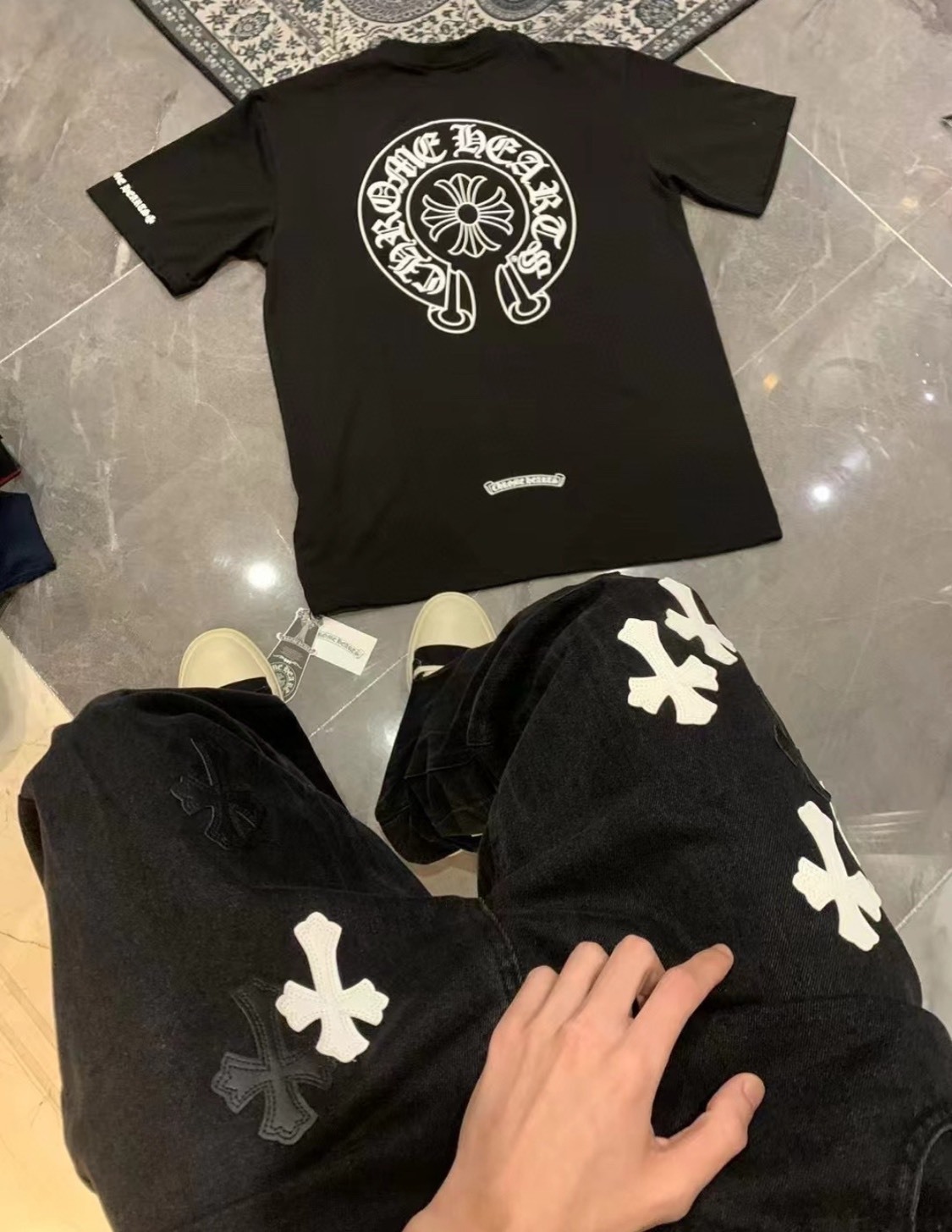 Chrome Hearts 馬蹄Logo印花短袖T恤 黑色 男女同款
