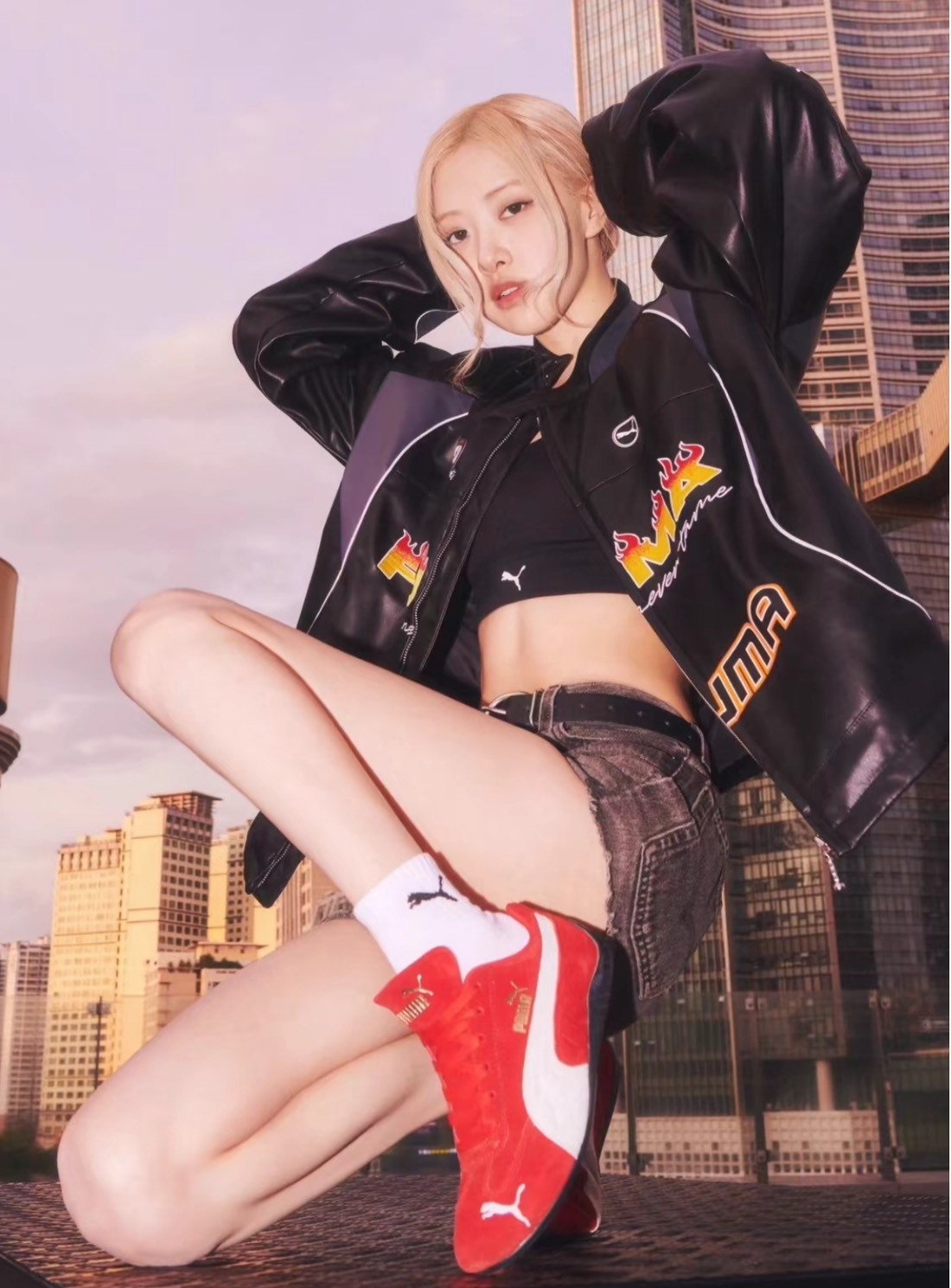 PUMA BEYOND THE SPEED 美式復古PU立領外套 黑色 男女同款