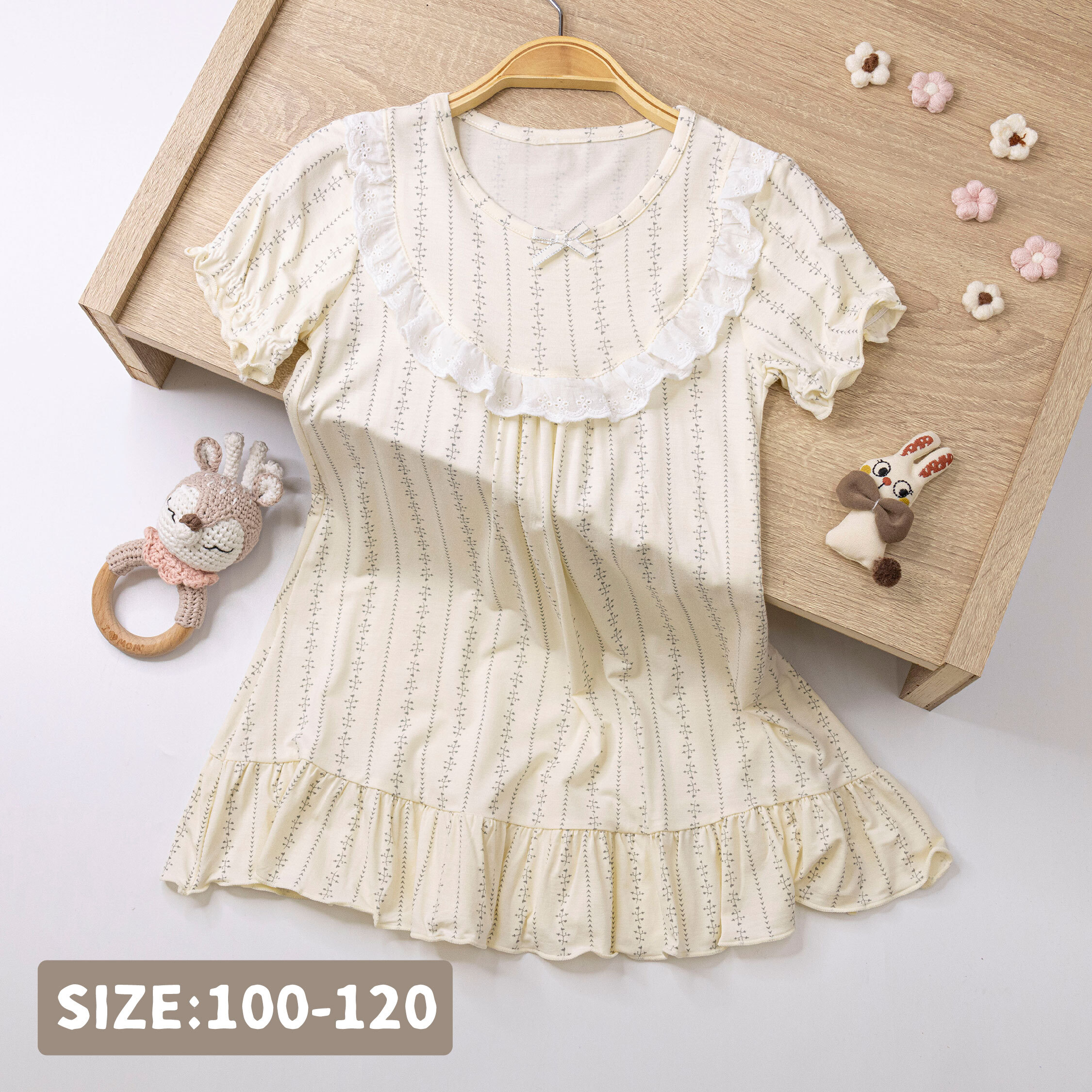 【JL0231】歐式花藤印花睡裙/居家服