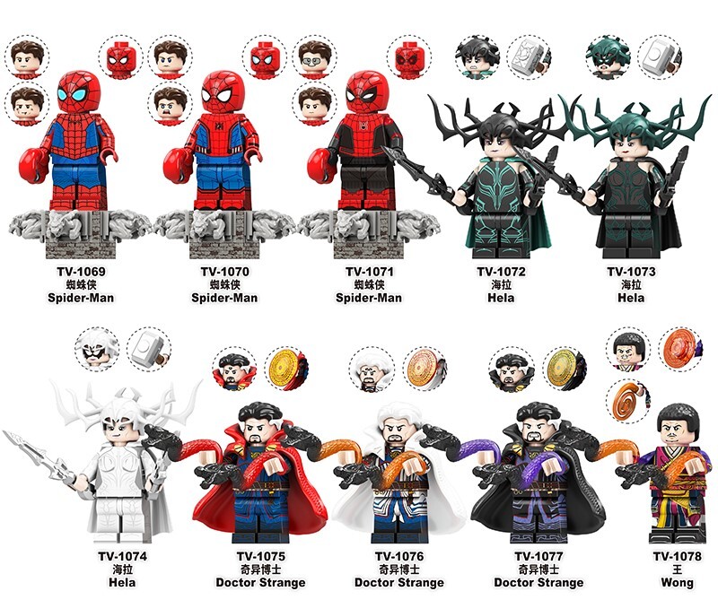 Spider-Man Hela Doctor Strange Custom Minifigures Set Fit Lego TV6209