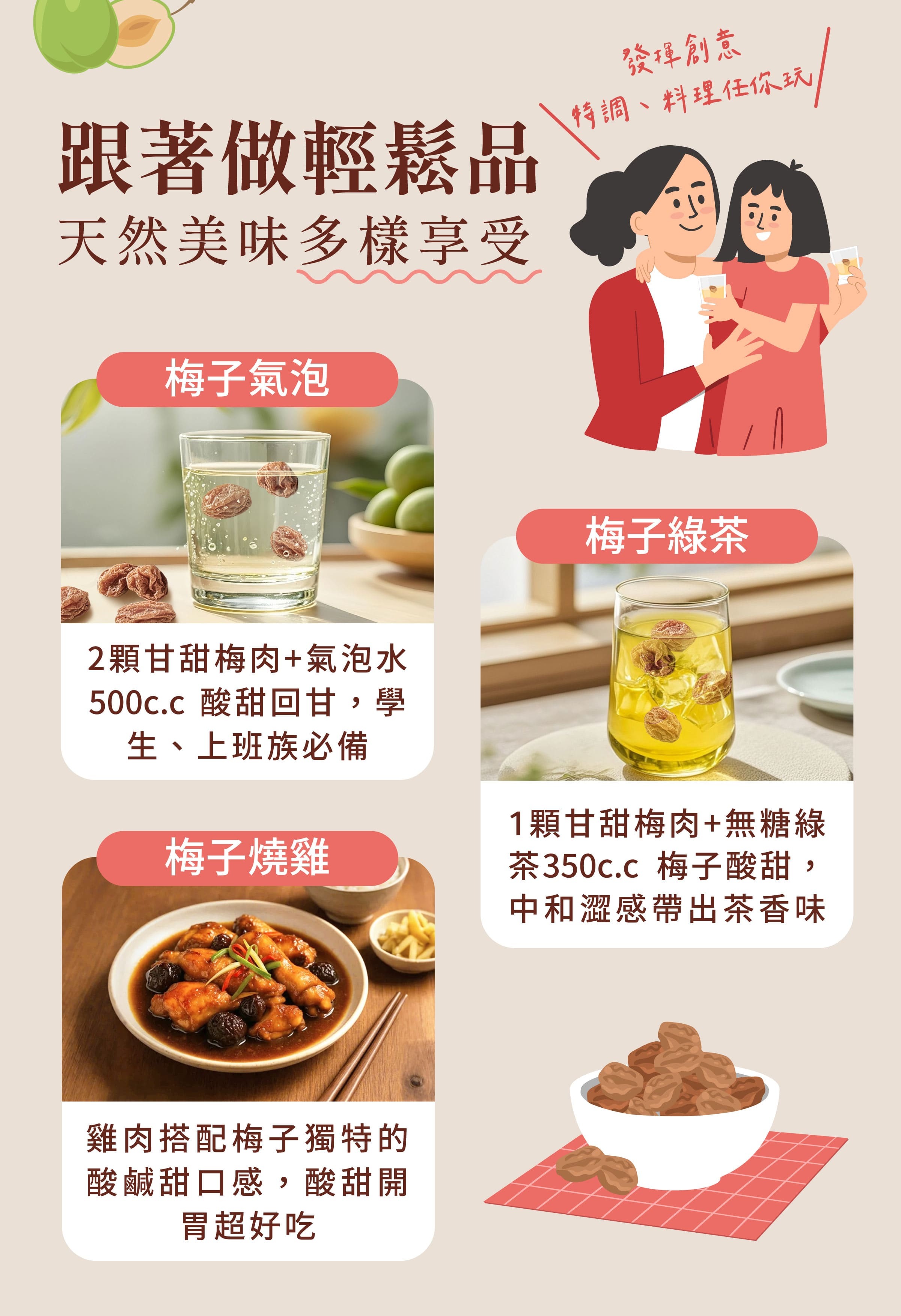 登義甘甜梅肉創意料理方式
