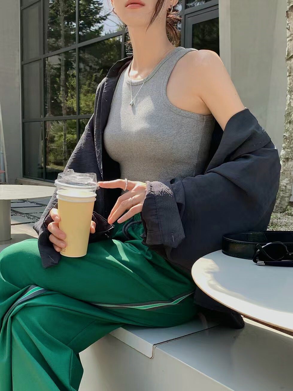 背心丨圓領辣妹風簡約背心