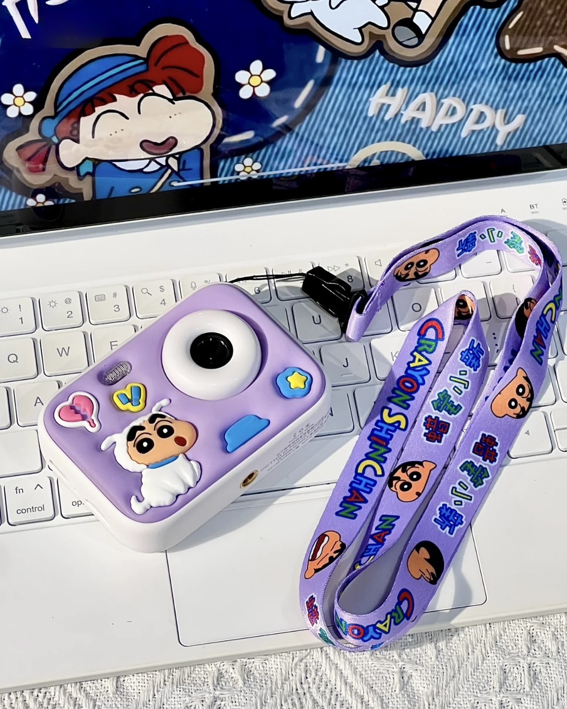 <正版授權>2025新款 蠟筆小新 雙攝相機 芋泥紫 送32g記憶卡+掛繩