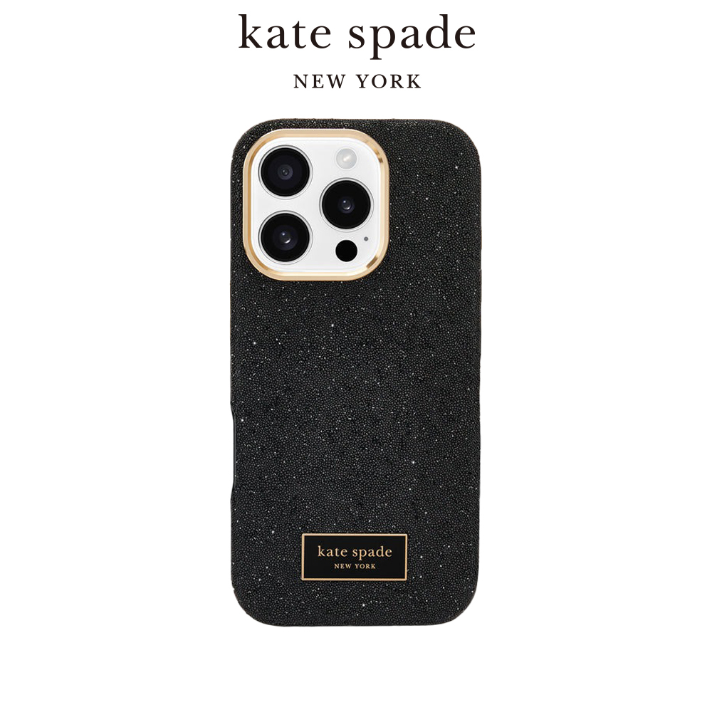 【kate spade】iPhone 16系列 Magsafe 精品磁吸防摔冰晶殼 子夜黑