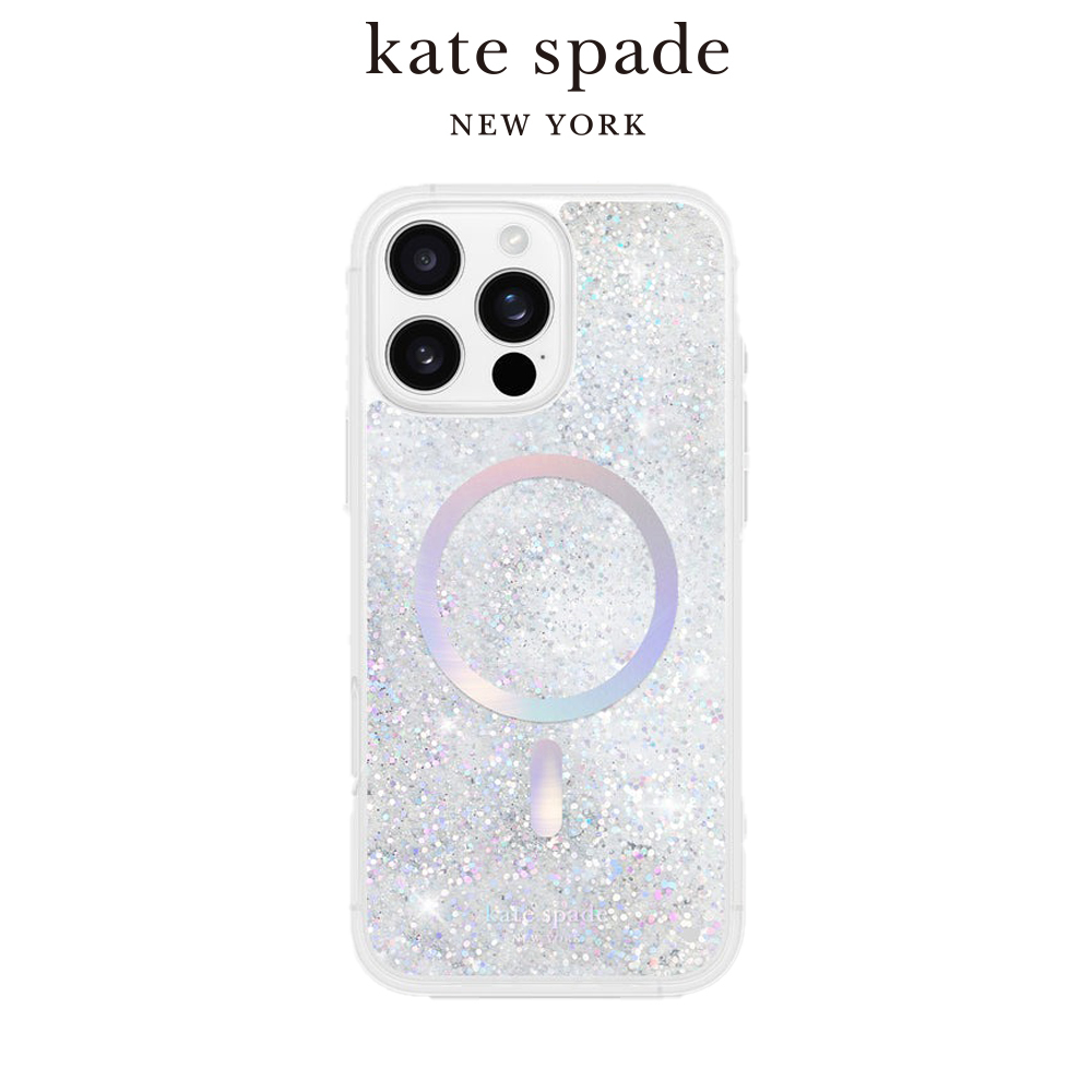 【kate spade】iPhone 16系列 Magsafe 精品磁吸防摔流沙殼 經典星沙 手機殼