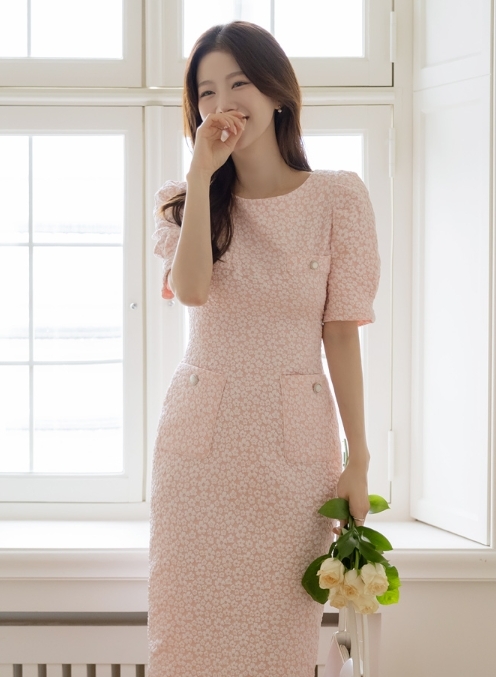 [現貨] Prima 滿版花朵洋裝 [ 粉色 / M ]