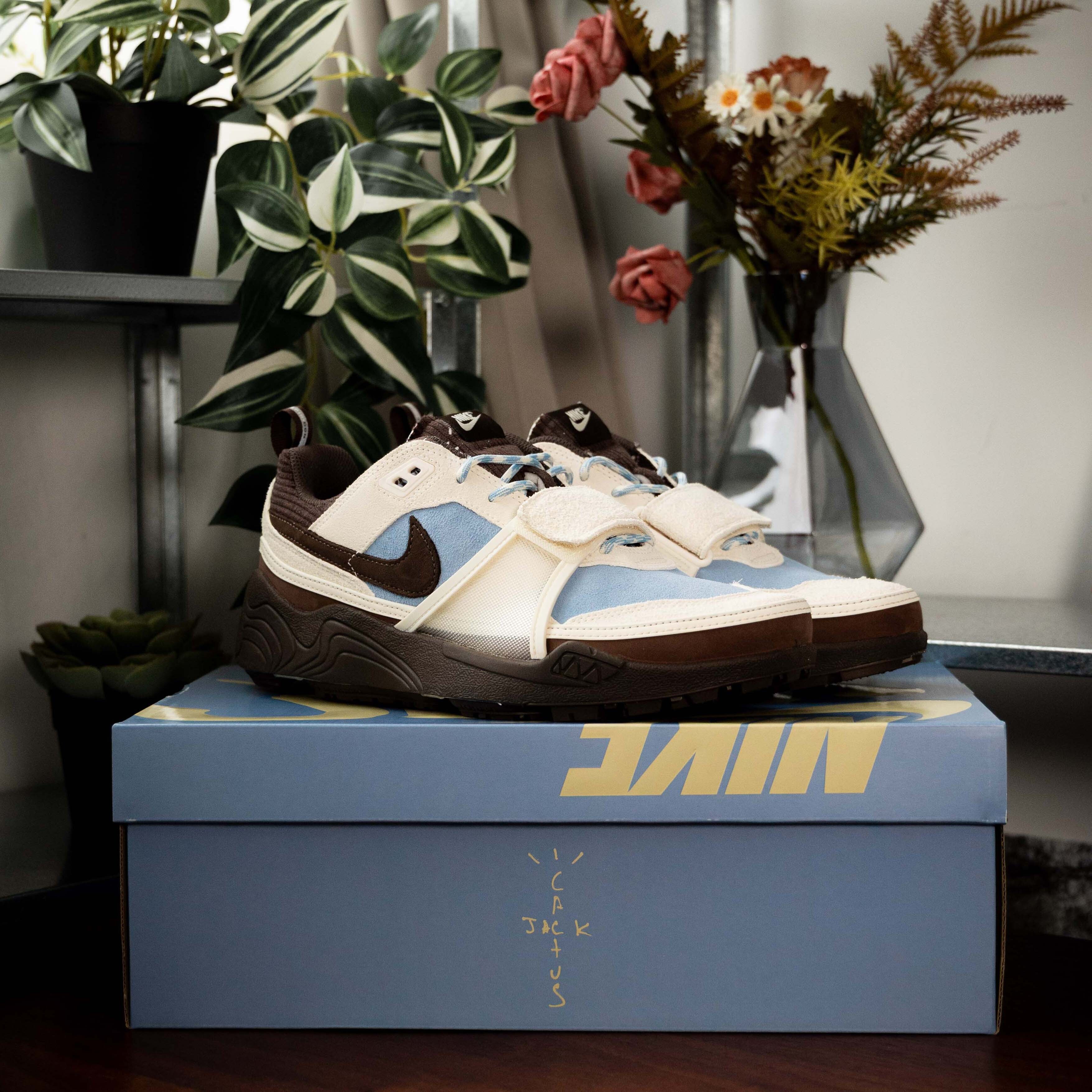 -(D4abc)-TRAVIS SCOTT X NIKE ZOOM FIELD JAXX PALE IVORY AND LECHE BLUE 奶藍 巴洛克棕 男女同款-HQ3072 400