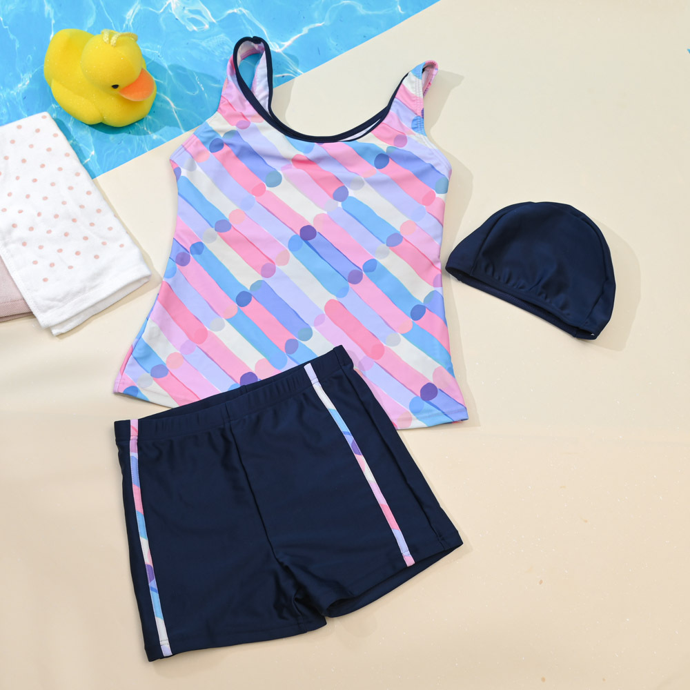 YG562-女童兩件式褲裝-色塊