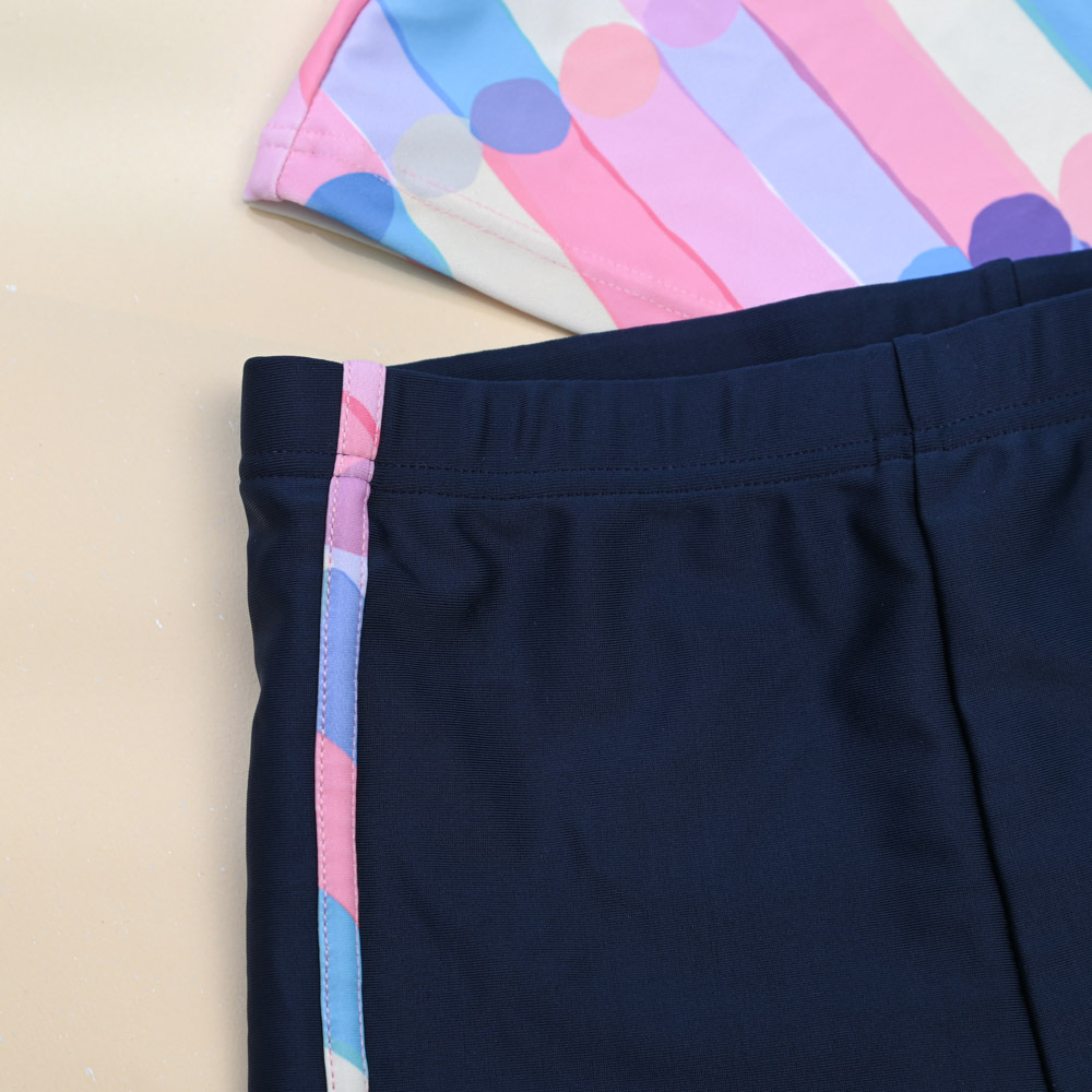 YG562-女童兩件式褲裝-色塊