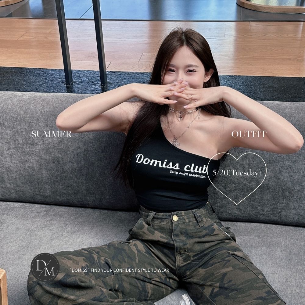 【DOMISS自訂】性感單肩背心｜Domiss Club限定款性感辣感 × 街頭態度 (現貨)