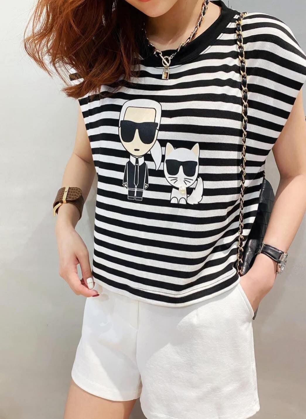 【時髦百搭的條紋造型設計上衣】（現貨）