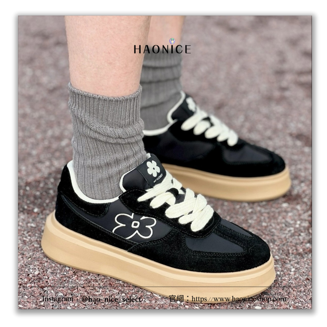 【HAO NICE】100%正品 WE FLOWER 潮流精品🔥小花厚底復古德訓鞋 球鞋