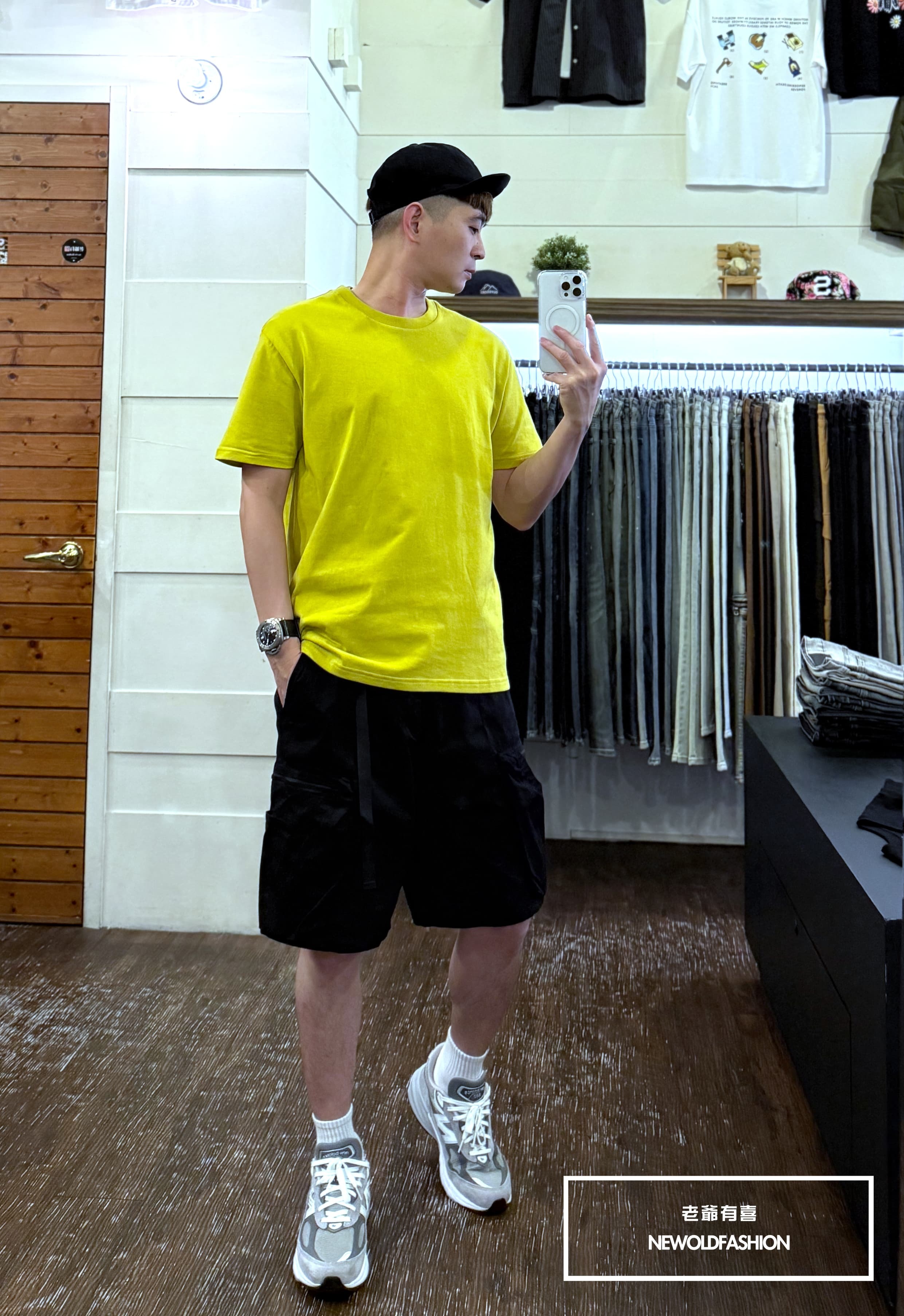 『熱銷到貨』重磅UPF50+超高防護係數素色短Ｔ恤-黃綠