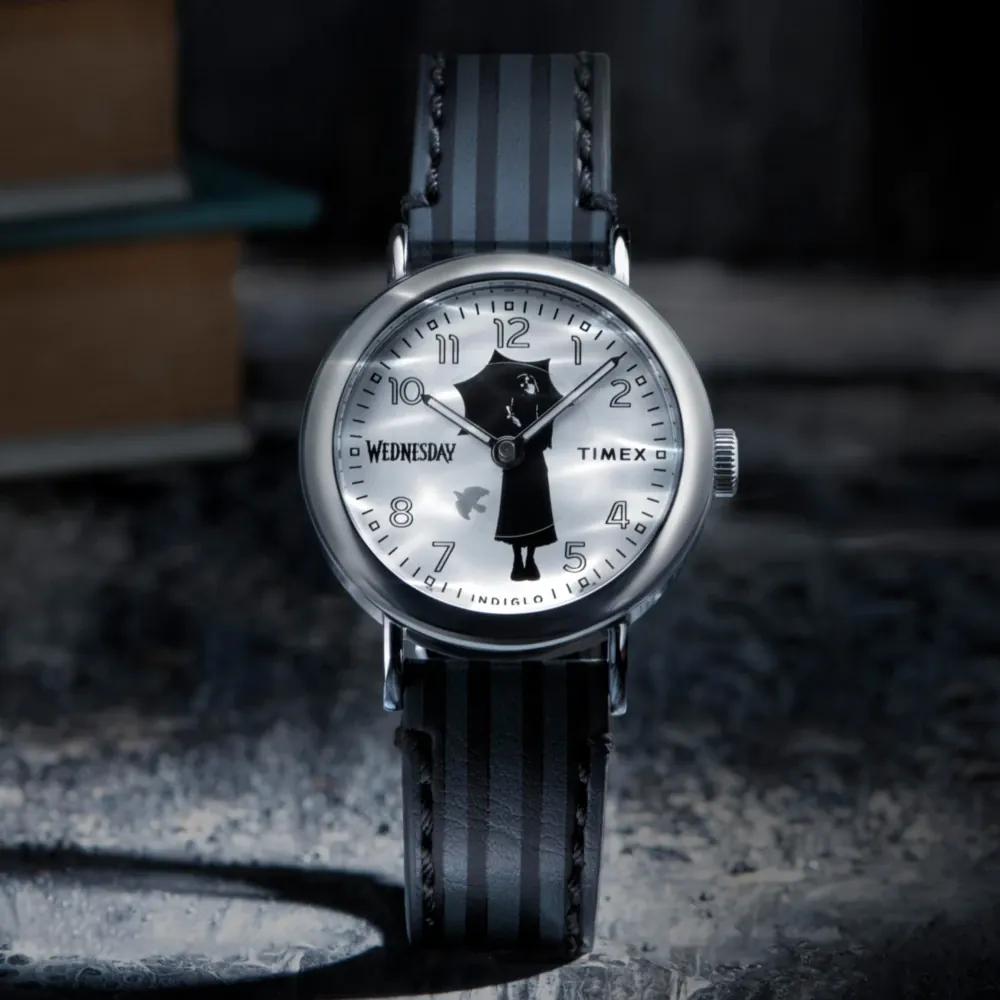 Timex x Wednesday Weekender White Dial Leather Watch TW2Y19400