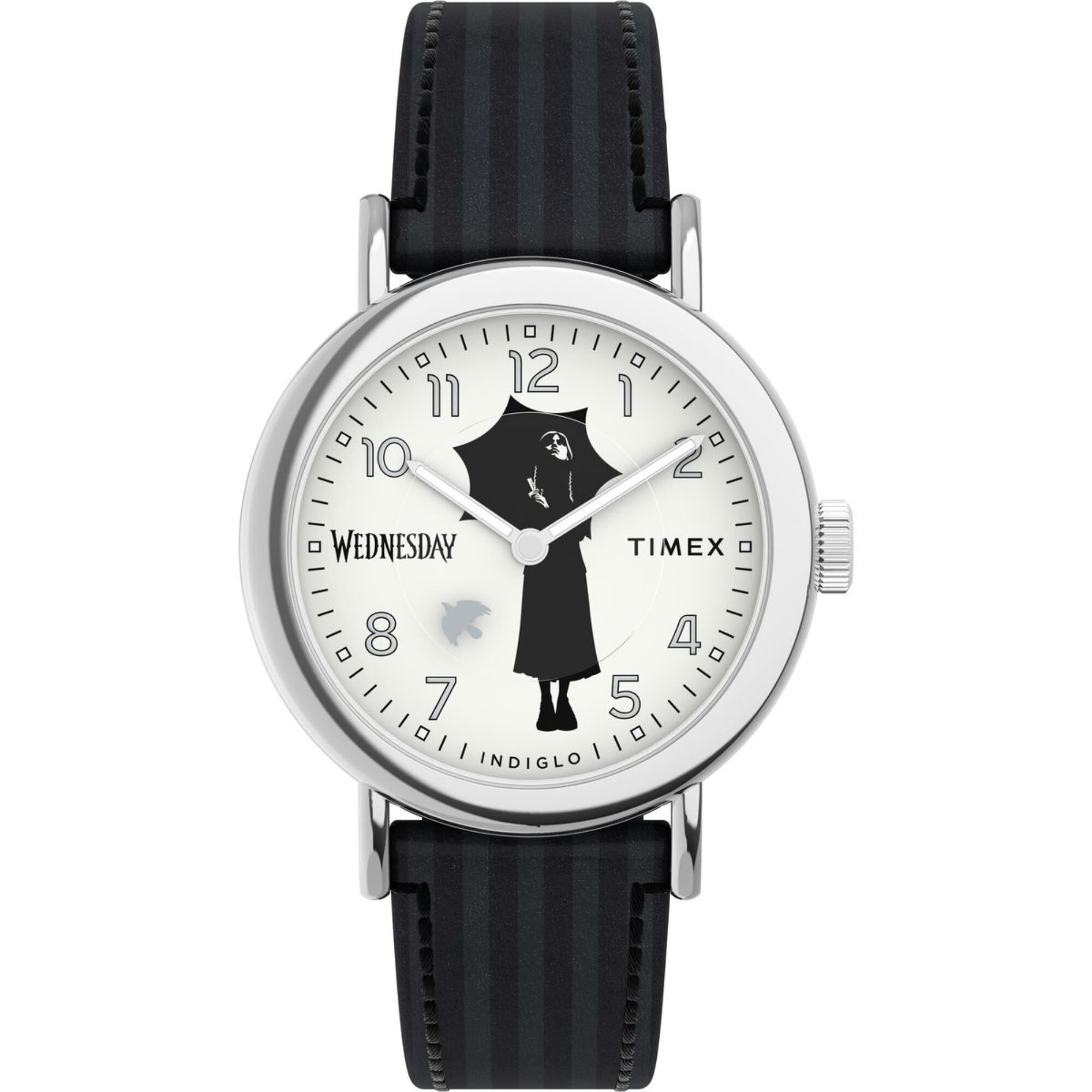 Timex x Wednesday Weekender White Dial Leather Watch TW2Y19400