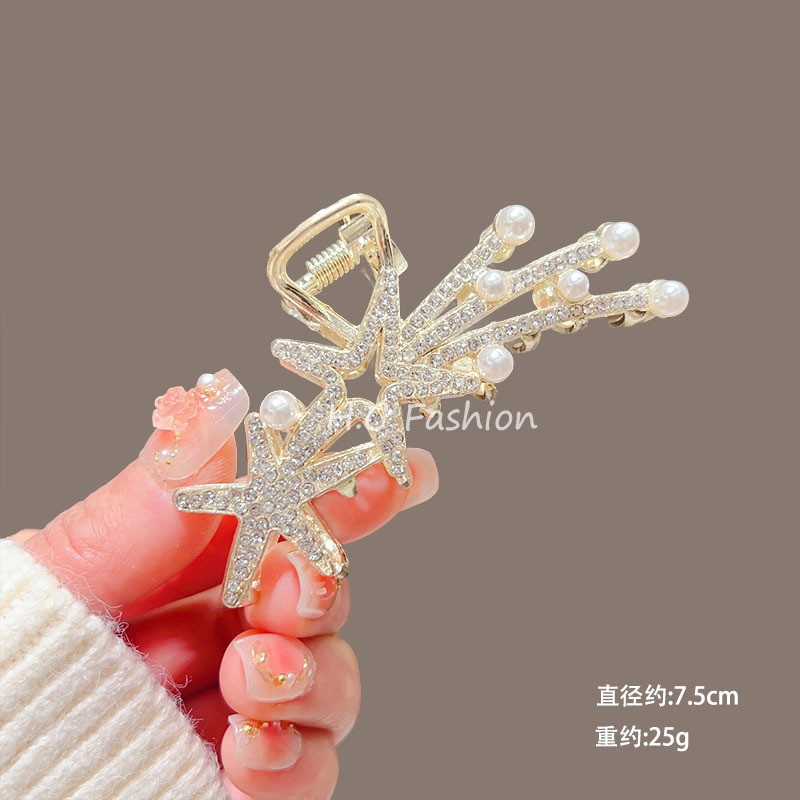 [2 FOR RM10] Ocean-Inspired Full Rhinestone Medium Metal Claw