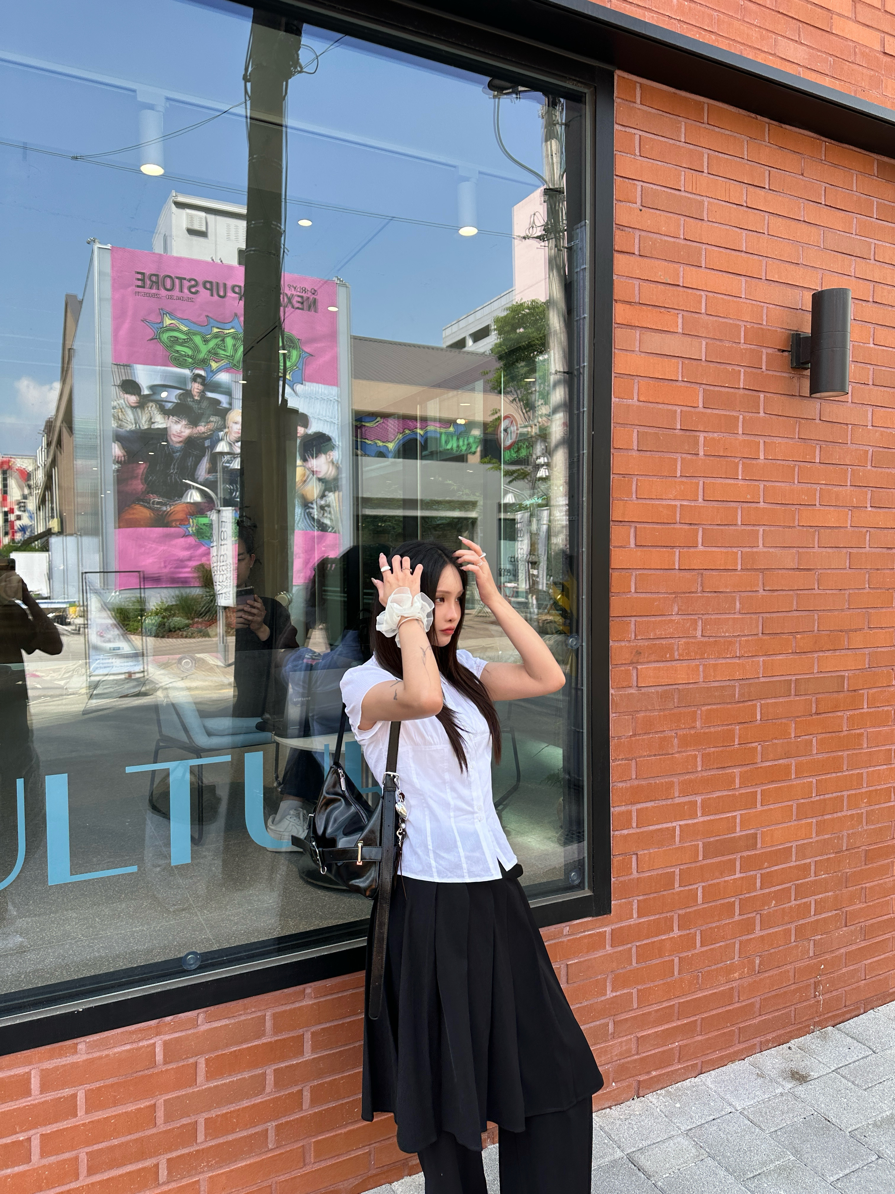 【現貨】T14 高磅質感 百褶裙西褲 (黑S)