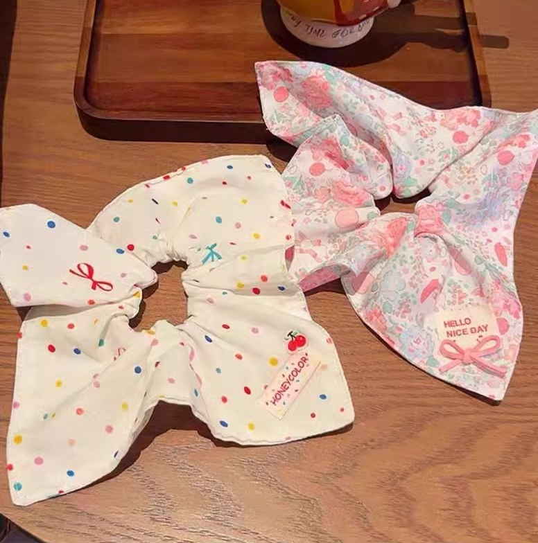 [2 FOR RM10] Korean Colorblock Ribbon Scrunchies