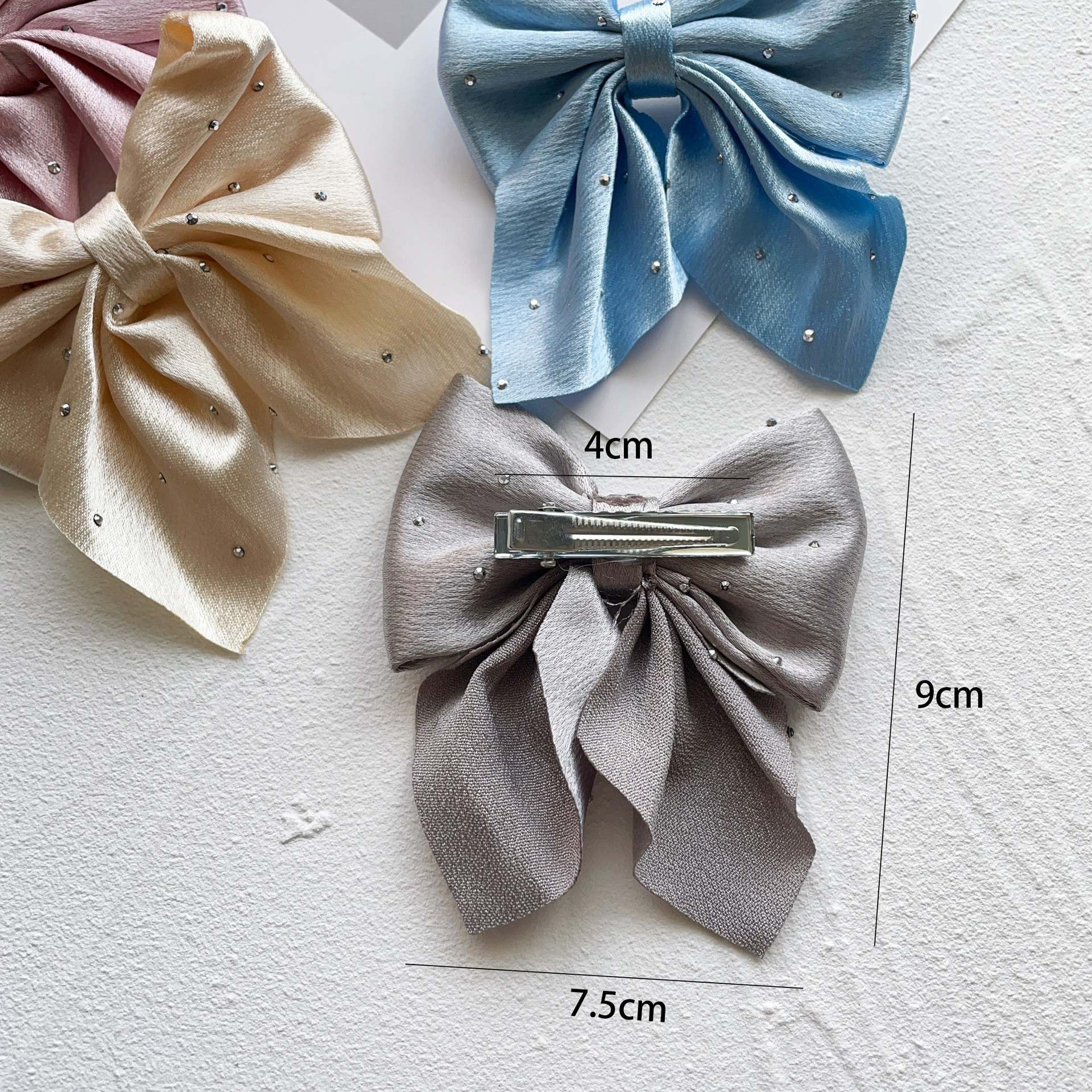 [4 FOR RM10] Solid Glossy Bow with Mini Rhinestones