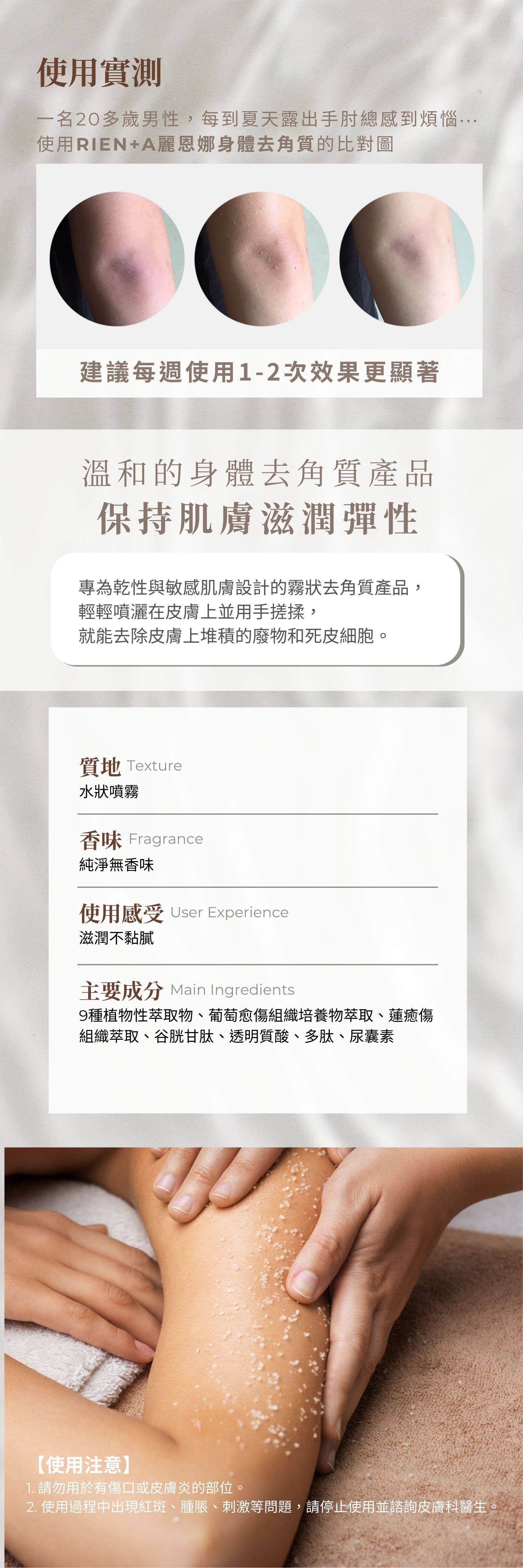 RINEA麗恩娜 身體去角質噴霧