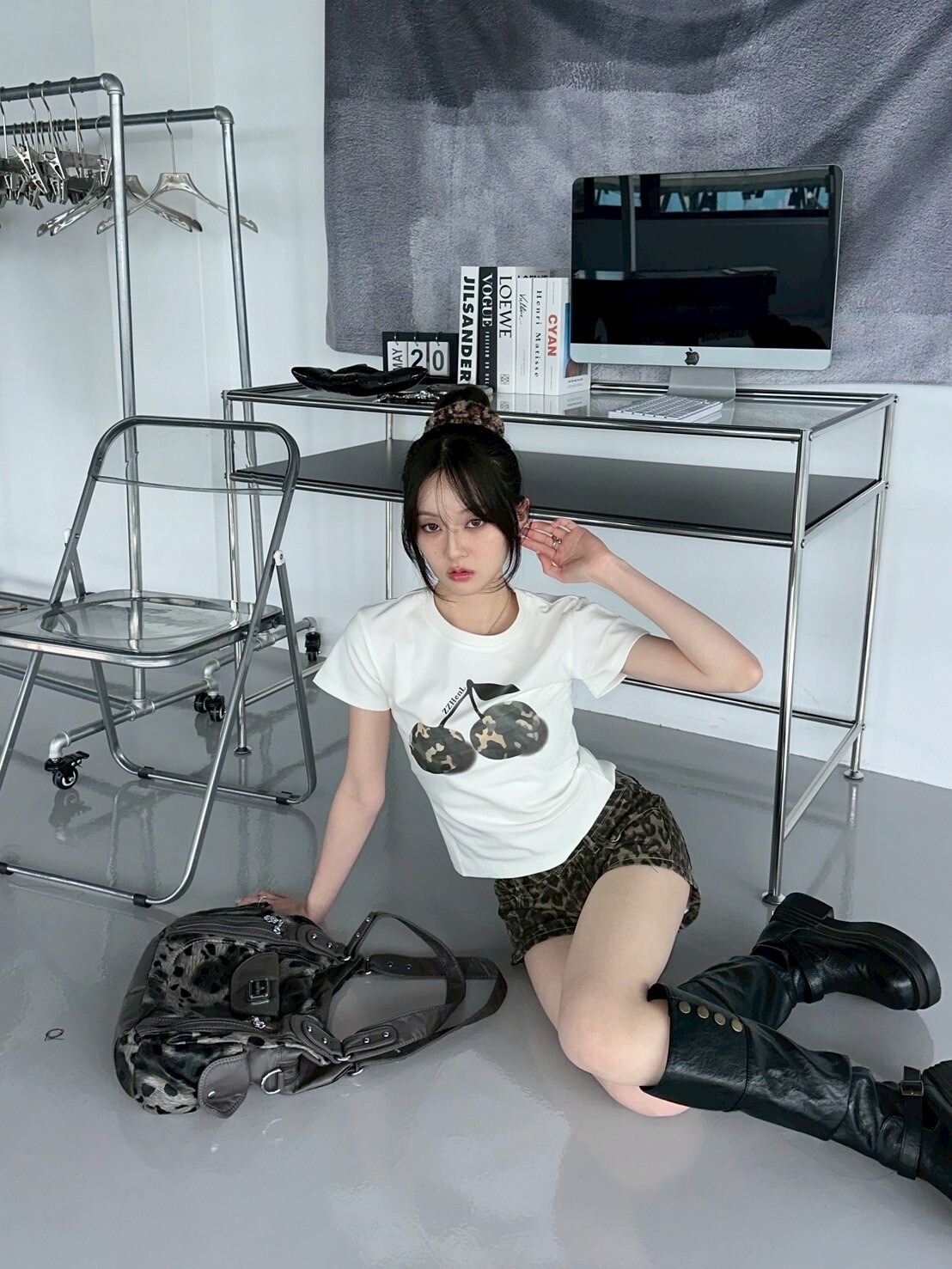 極品絕配🍒 迷彩櫻桃正肩短踢