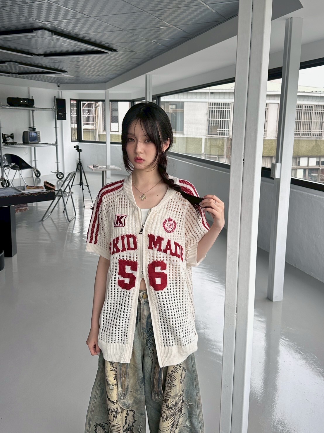 街頭美式🇺🇸 鏤空針織球衣 2colors