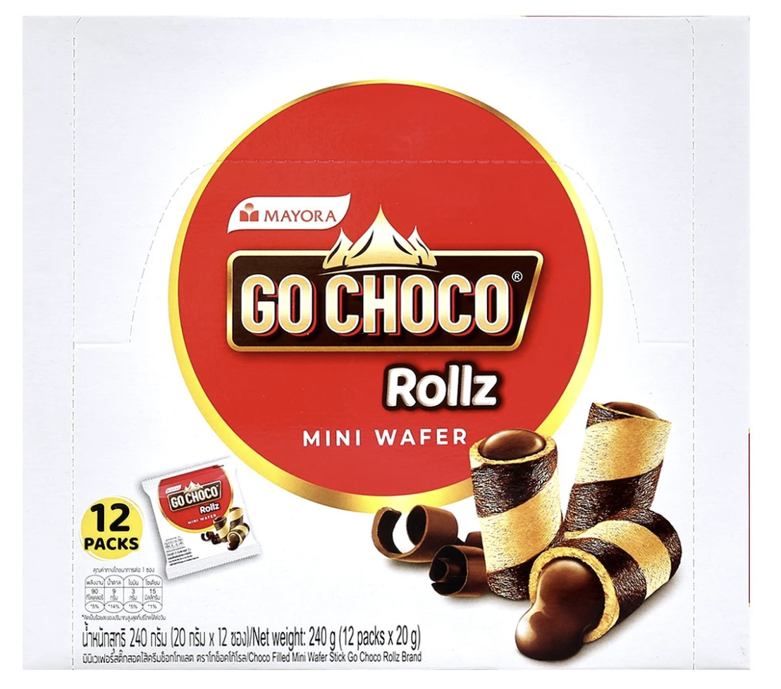 泰國 GO CHOCO Rollz 巧克力夾心迷你威化棒（12小包入）（T5 MR732）