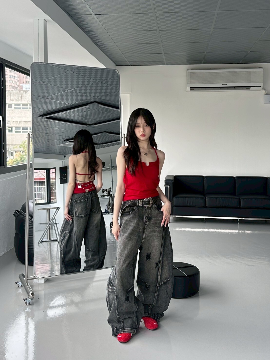 海島辣妹🦋蝴蝶結鏈條掛脖吊帶背心（附胸墊）2colors