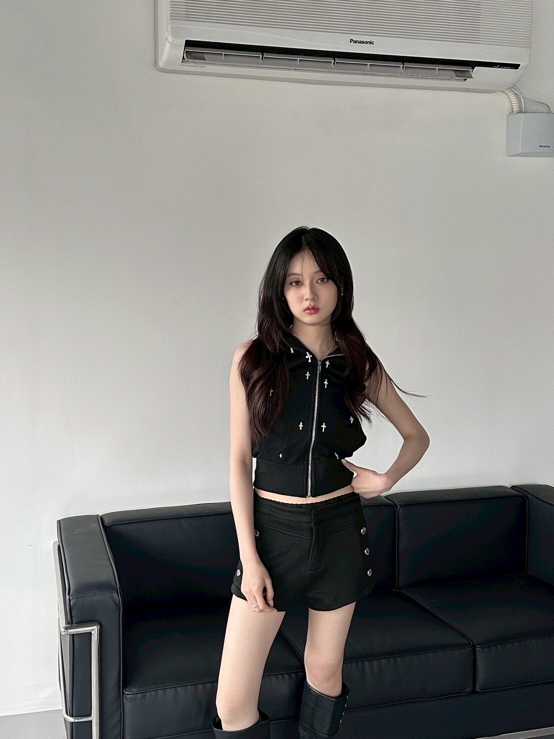 亞比女孩🎚️十字架露背連帽背心