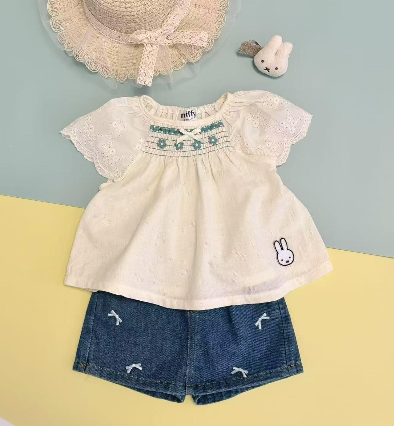 日單 miffy蝴蝶結牛仔套裝
