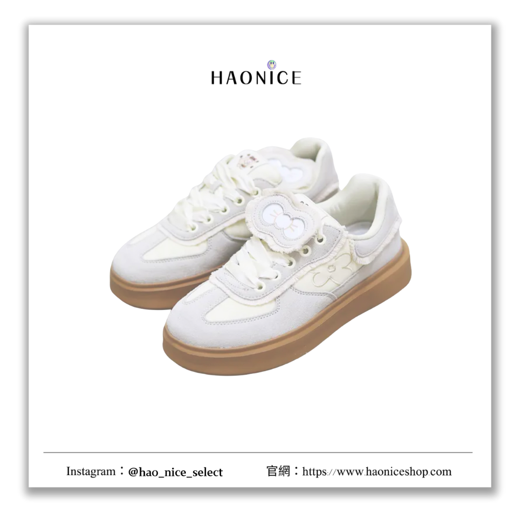 【HAO NICE】100%正品 WE FLOWER x 娜小古 潮流精品🔥聯名款純白夢幻厚底德訓鞋 球鞋