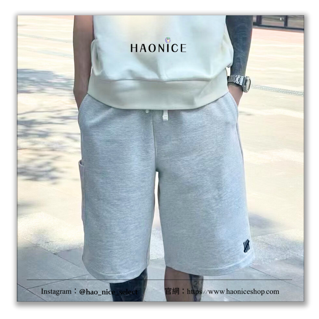 【HAO NICE】100%正品 UNDEFEATED 美國潮牌🇺🇸 經典LOGO素面抽繩棉褲 短褲