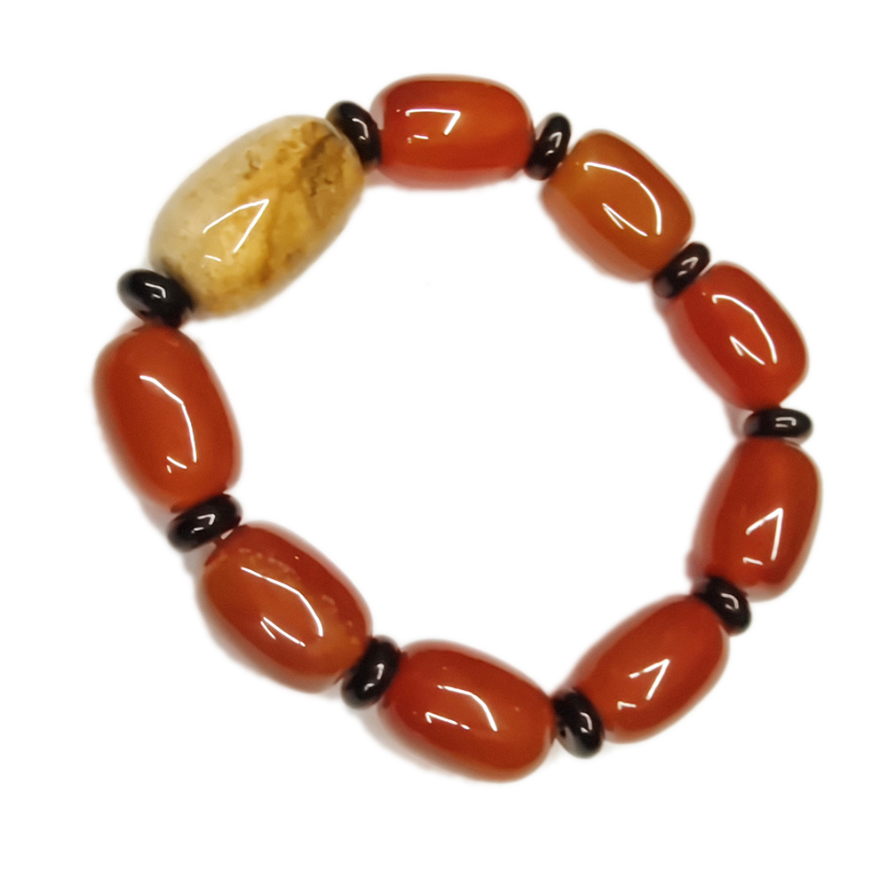 珊瑚玉化石+紅玉髓手珠【十方】154819