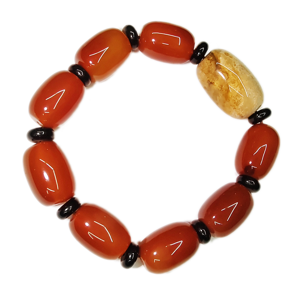 珊瑚玉化石+紅玉髓手珠【十方】154819