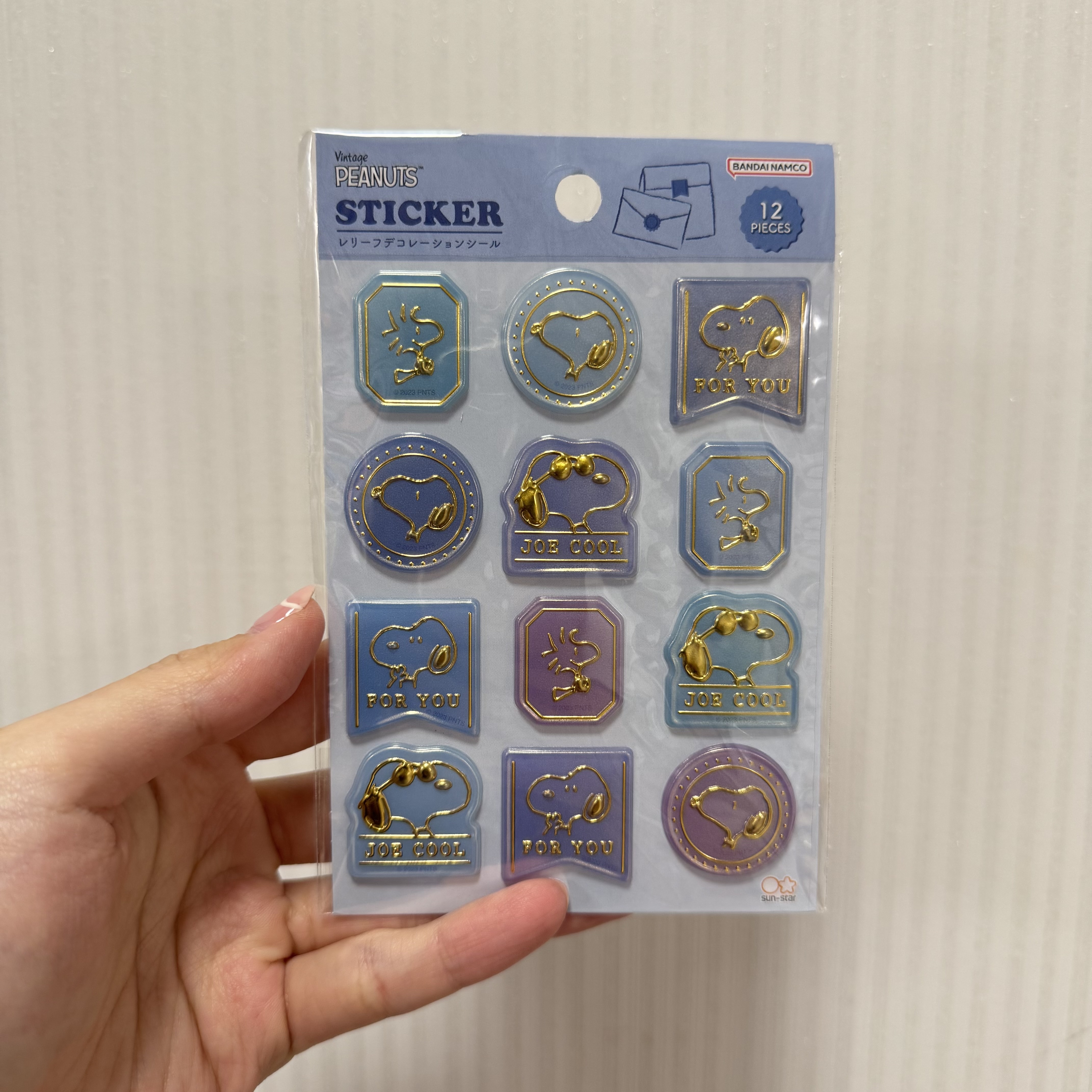 JP Snoopy 燙章造型 立體貼紙 藍金 4200 TK250519