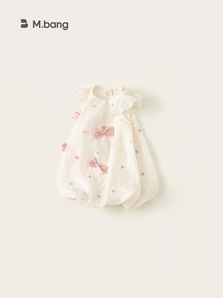 蝴蝶結飛袖花苞洋裝