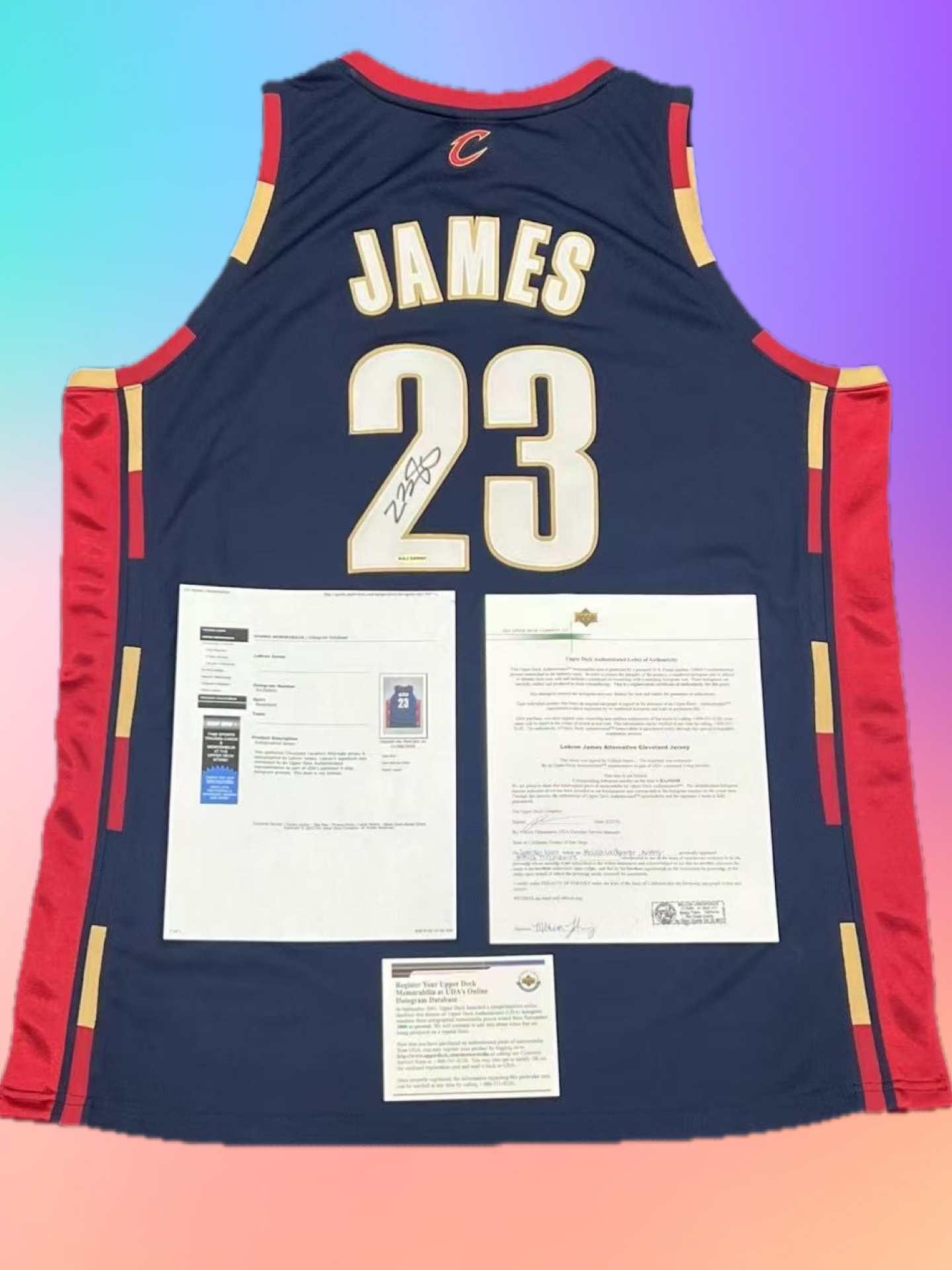 LeBron James CAVS 簽名球衣UDA COA
