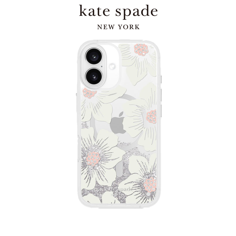【kate spade】iPhone 16系列 Magsafe 精品磁吸防摔 流沙殼 經典蜀葵