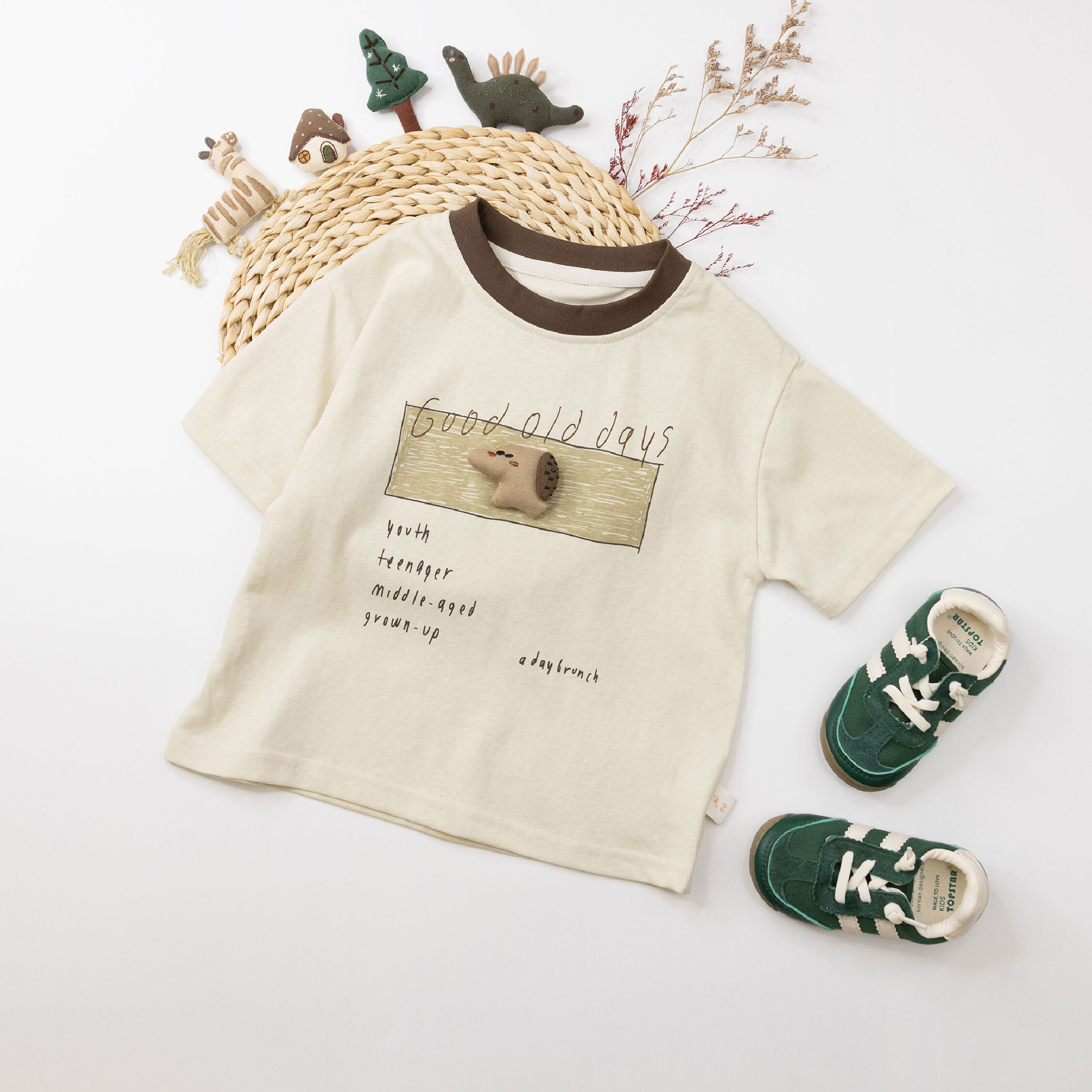 【H50380】可愛立體裝飾動物圓領上衣