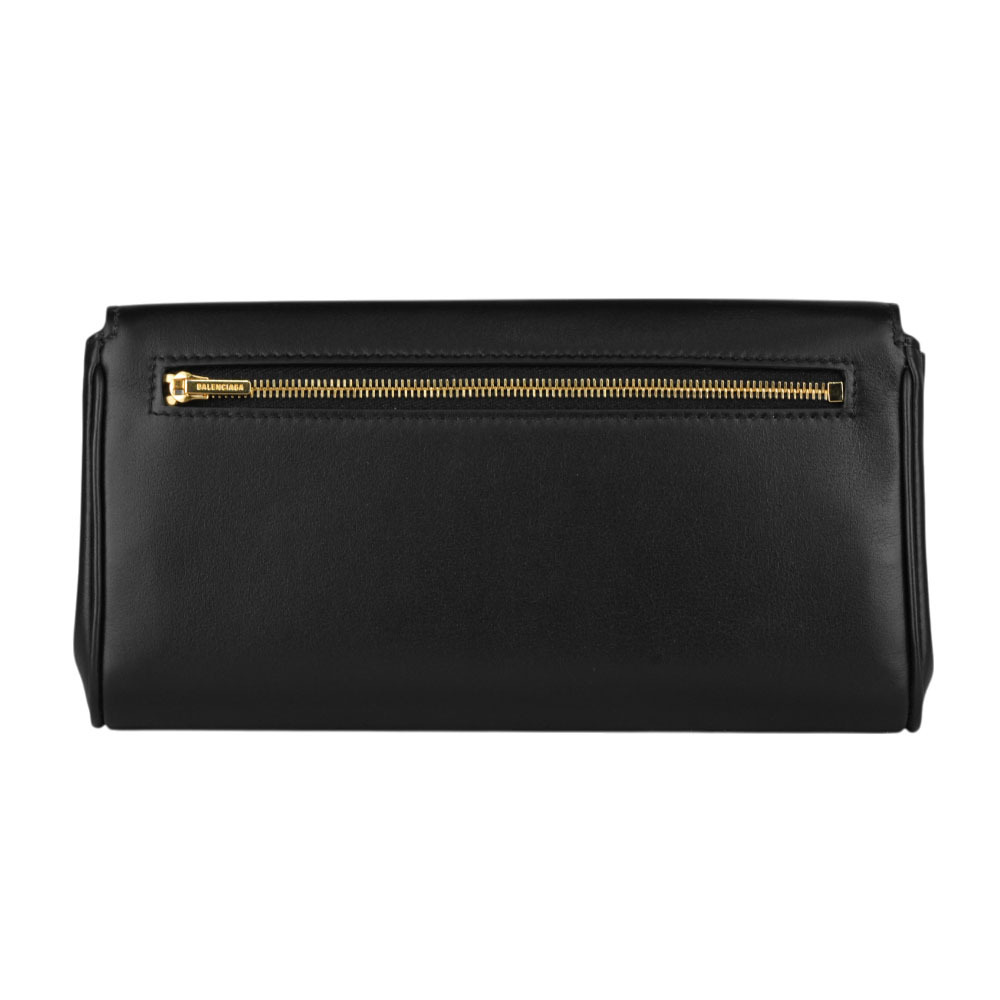 【BALLY】Rodeo 金釦平滑小牛皮翻蓋長夾(黑色) 814112 2ABKX 1000