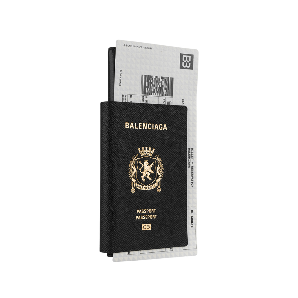 【BALLY】護照及機票造型牛皮對開二折長夾(黑色) 787774 2AA3R 1000