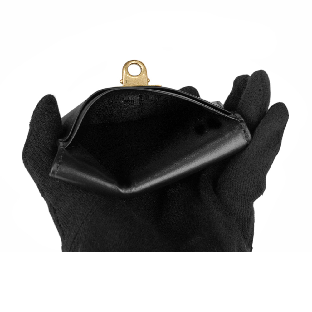 【BALLY】Rodeo 金釦平滑小牛皮卡片夾(黑色) 814113 2ABKX 1000