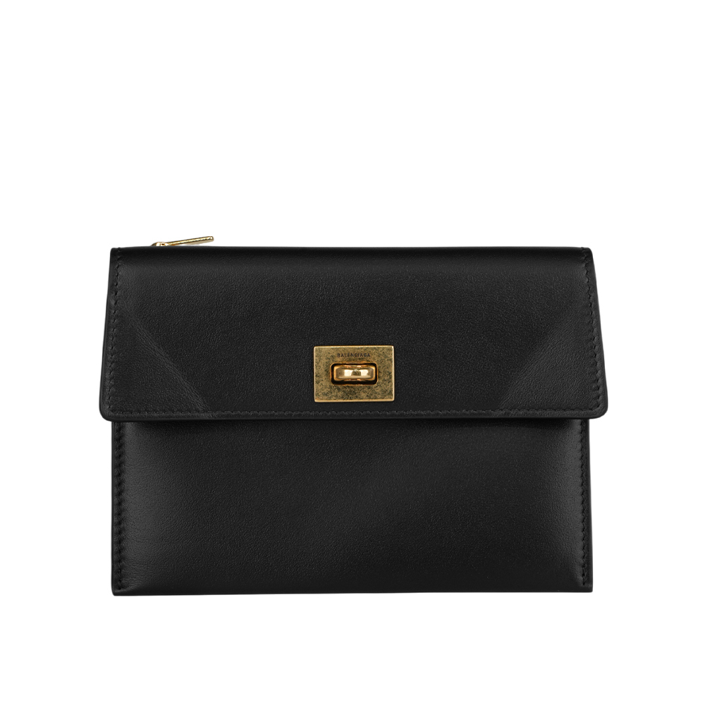 【BALLY】Rodeo 金釦平滑小牛皮大款零錢包/卡夾包(黑色) 817716 2ABKX 1000